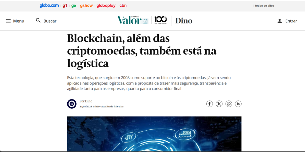Blockchain também na logística