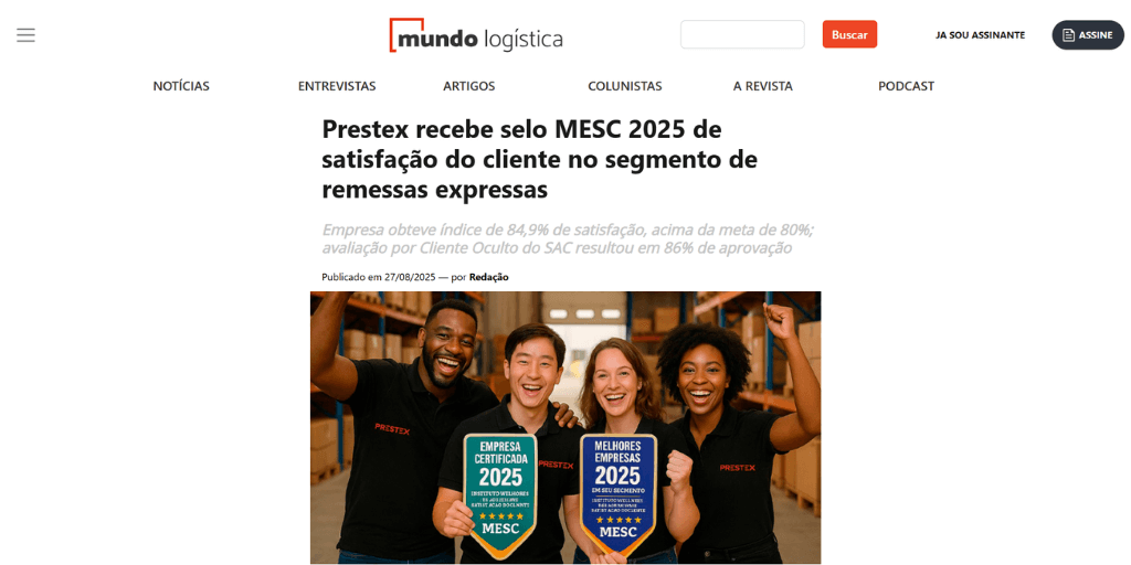 Mundo Logistica Prestex Selo MESC 2025